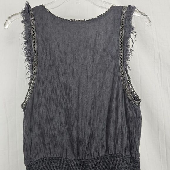 Free People Womens Soft Surplice Romper Size Small Dark Gray Elastic Waist - Picture 8 of 8